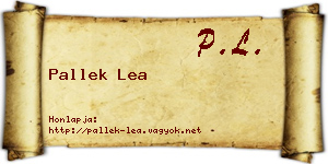Pallek Lea névjegykártya